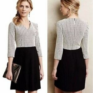 Ganni Anthropologie Jaquard Jersey Pleated Dress S